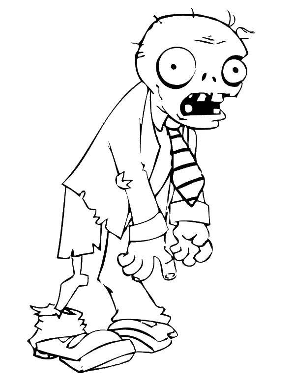 Coloring Scary zombies. Category Zombie vs plants. Tags:  Zombie vs plants, cartoons, zombies.