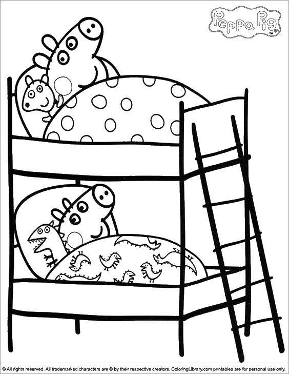 Название: Раскраска Свинка пеппа и джош ложатся спать. Категория: Сон. Теги: сон, свинка пеппа, джош.