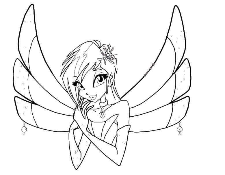 Coloring Techno fairy from winx club. Category Winx. Tags:  Techno, fairy, Winx.