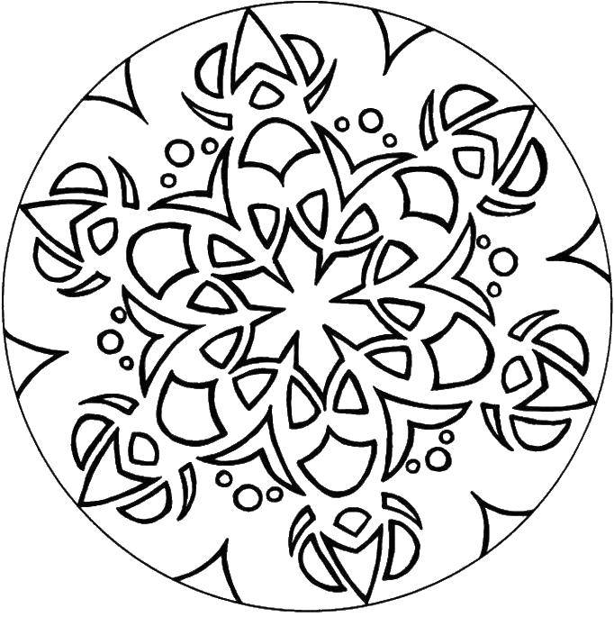 Coloring Snowflake pattern. Category patterns. Tags:  patterns, snowflake.