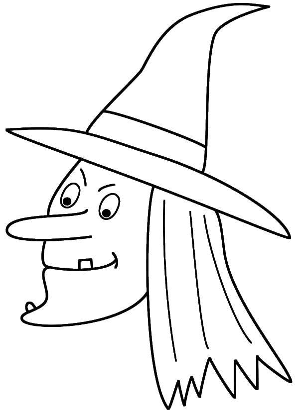 Coloring A witch with one tooth. Category witch. Tags:  Halloween, witch.