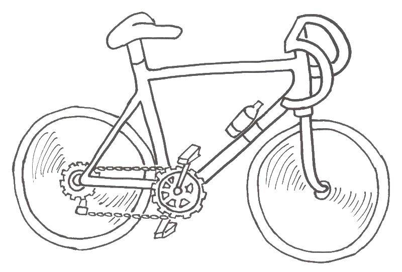 Название: Раскраска Велосипед на ходу. Категория: раскраски. Теги: Транспорт.