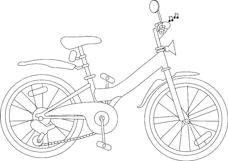 Coloring Velocipede, wheels. Category coloring. Tags:  R.