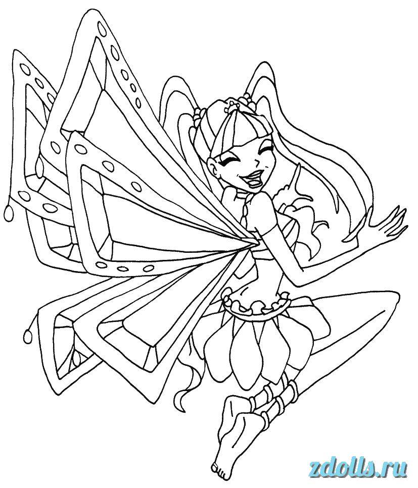 Coloring Funky fairy. Category Winx. Tags:  winx, fairy, wings and all that.