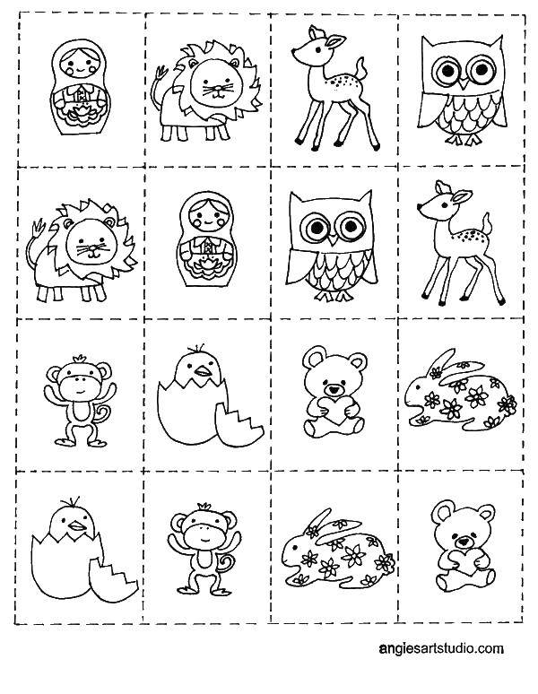 Coloring Cut out animals. Category Animals. Tags:  animals, animals, kids.