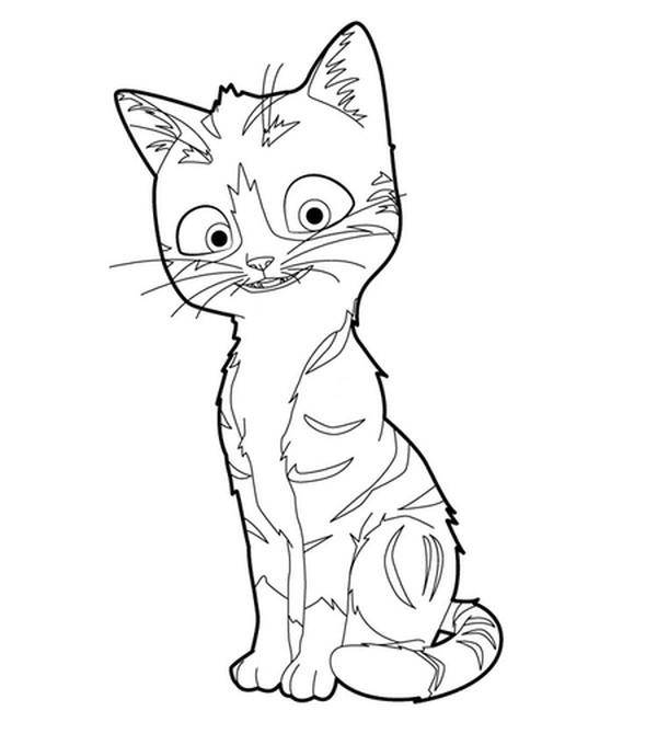 Розмальовки  Малюнок смугастий кіт. Завантажити розмальовку кіт, кіт.  Роздрукувати ,домашні тварини,