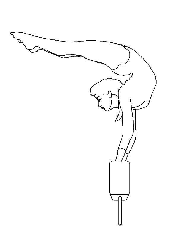 Coloring Gymnast on balance beam.. Category gymnastics. Tags:  gymnastics, gymnast, sports.