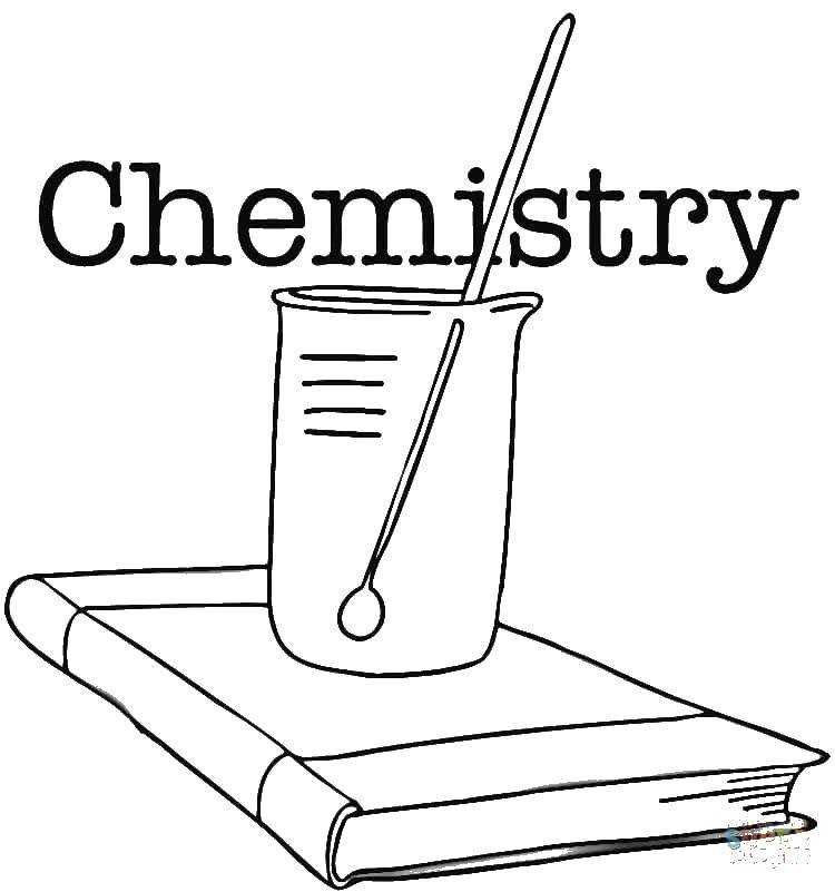 Coloring Chemistry, test tube. Category science. Tags:  Science.
