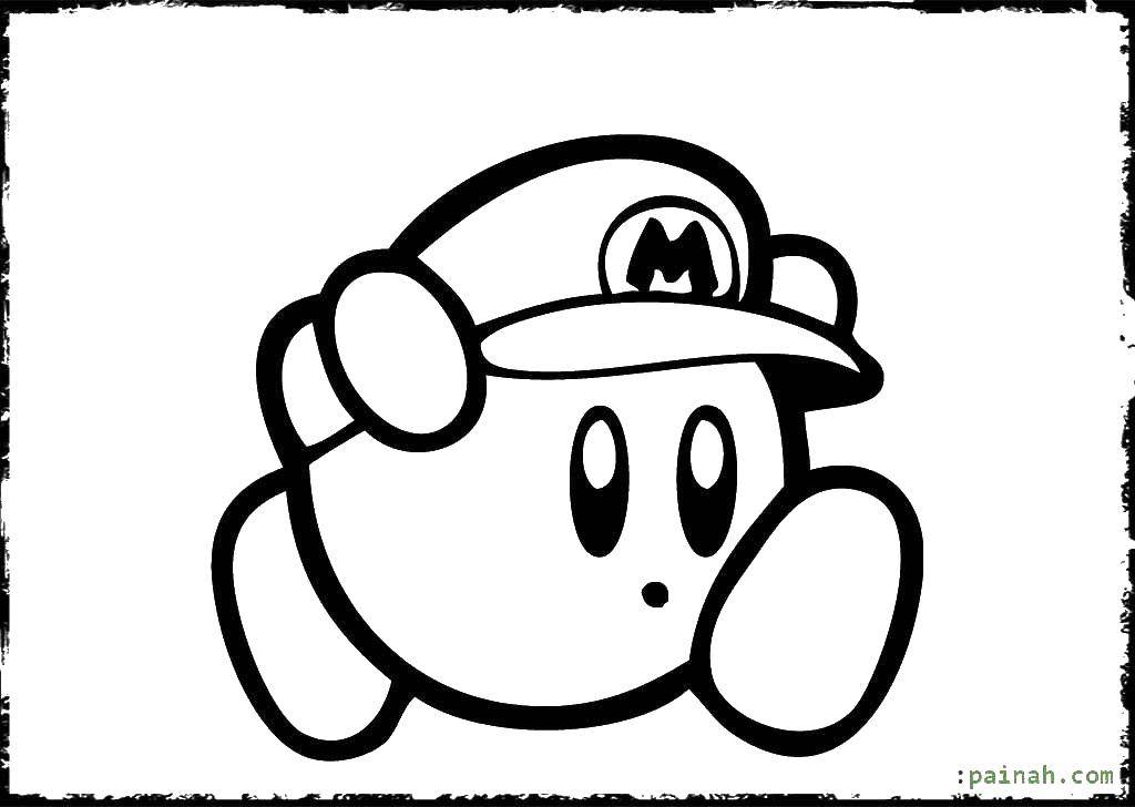 Coloring Kirby Mario. Category Kirby. Tags:  Kirby, cartoons, Mario.