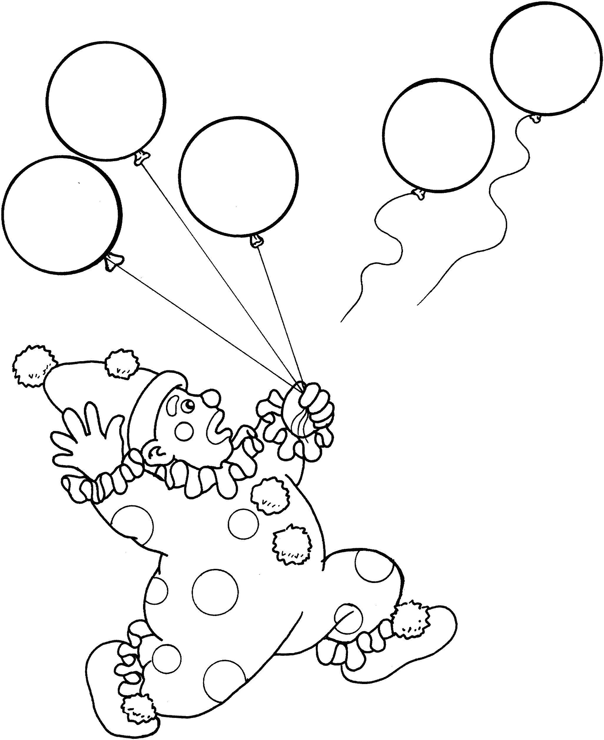Coloring Clown and balloons. Category Clowns. Tags:  clowns, balloons.