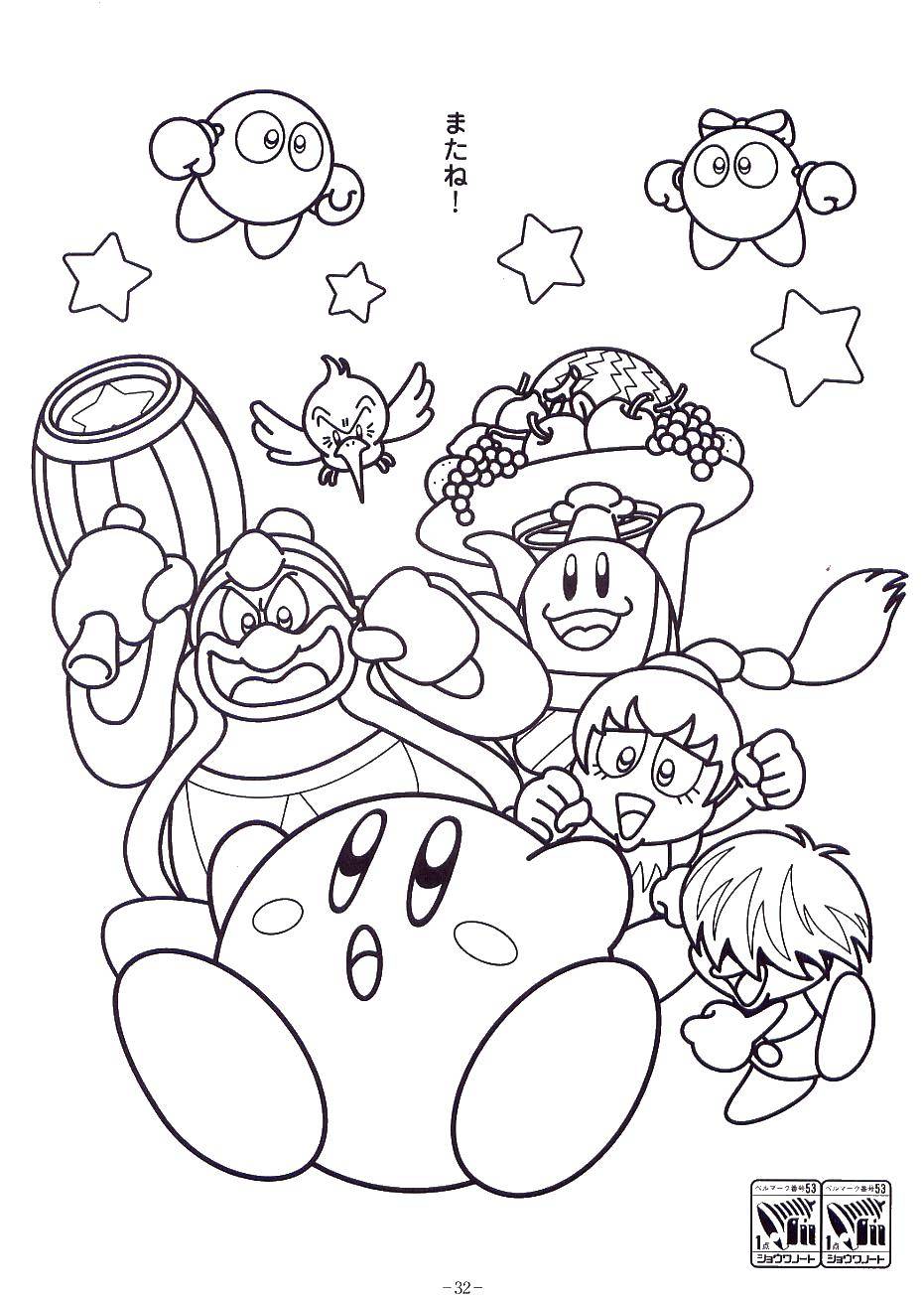 Coloring The world of Kirby. Category Kirby. Tags:  Kirby, cartoons.