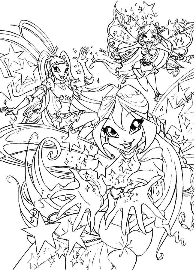 Coloring Character from the cartoon winx. Category Winx. Tags:  Character cartoon, Winx.