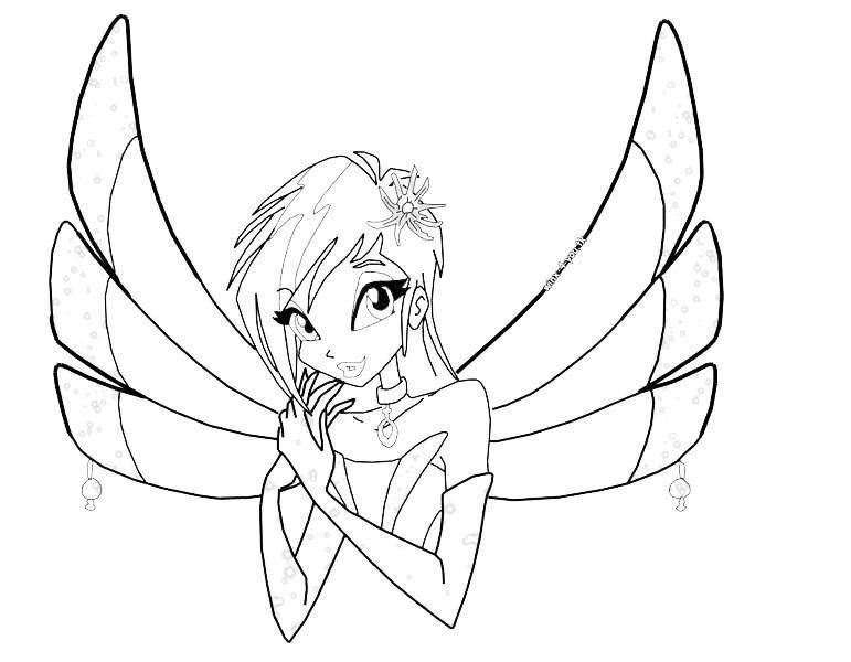 Coloring Character from the cartoon winx. Category Winx. Tags:  Character cartoon, Winx.