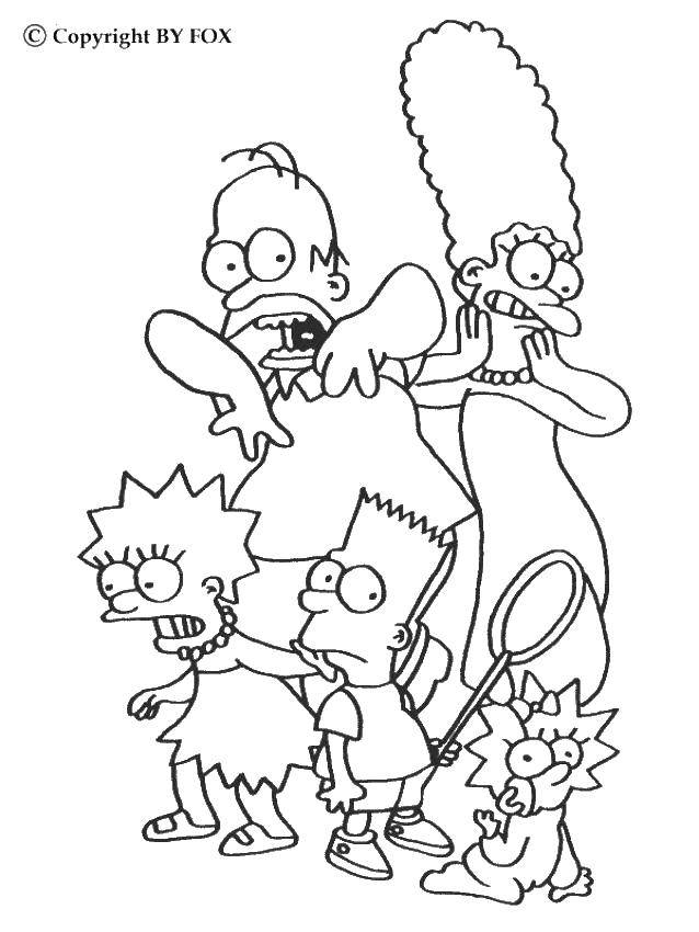 Coloring Family of simpsons. Category Family members. Tags:  Family, parents, children.