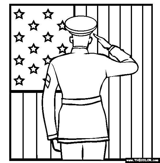 Название: Раскраска Солдат и американский флаг. Категория: США. Теги: США, Америка, флаг.
