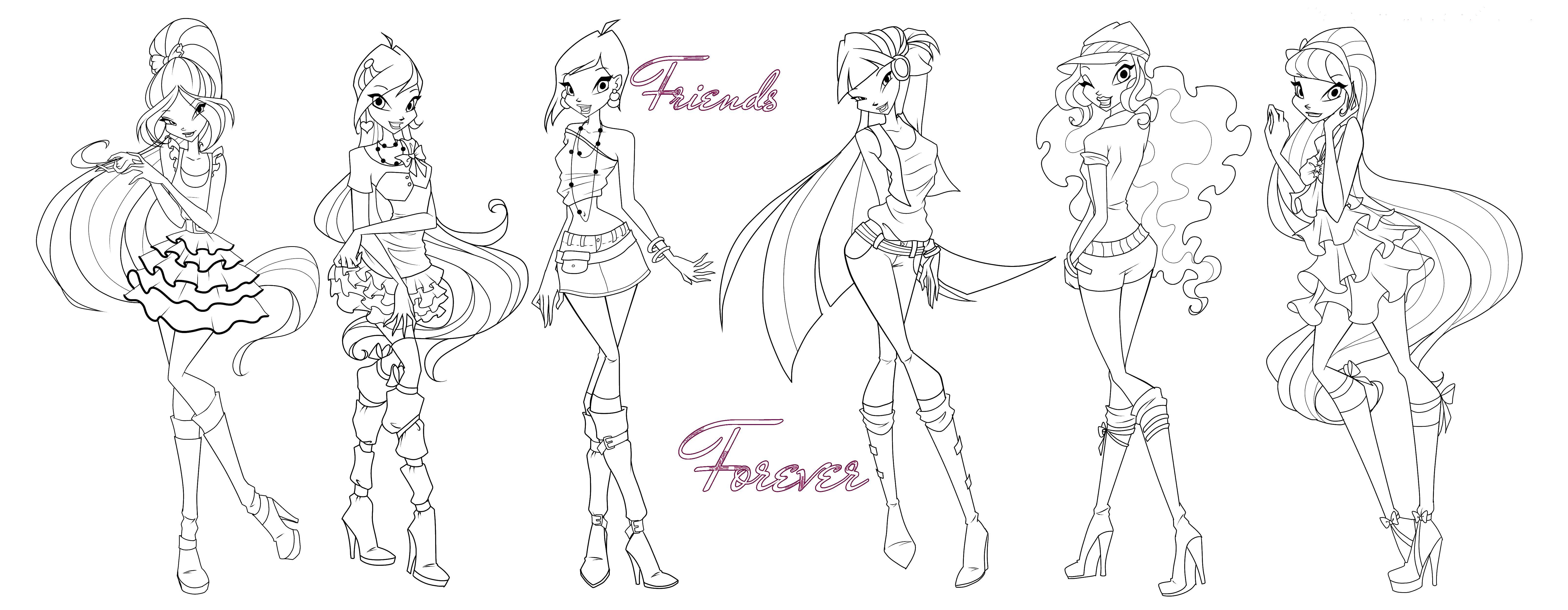 Coloring Winx. Category Winx. Tags:  winx friends forever.