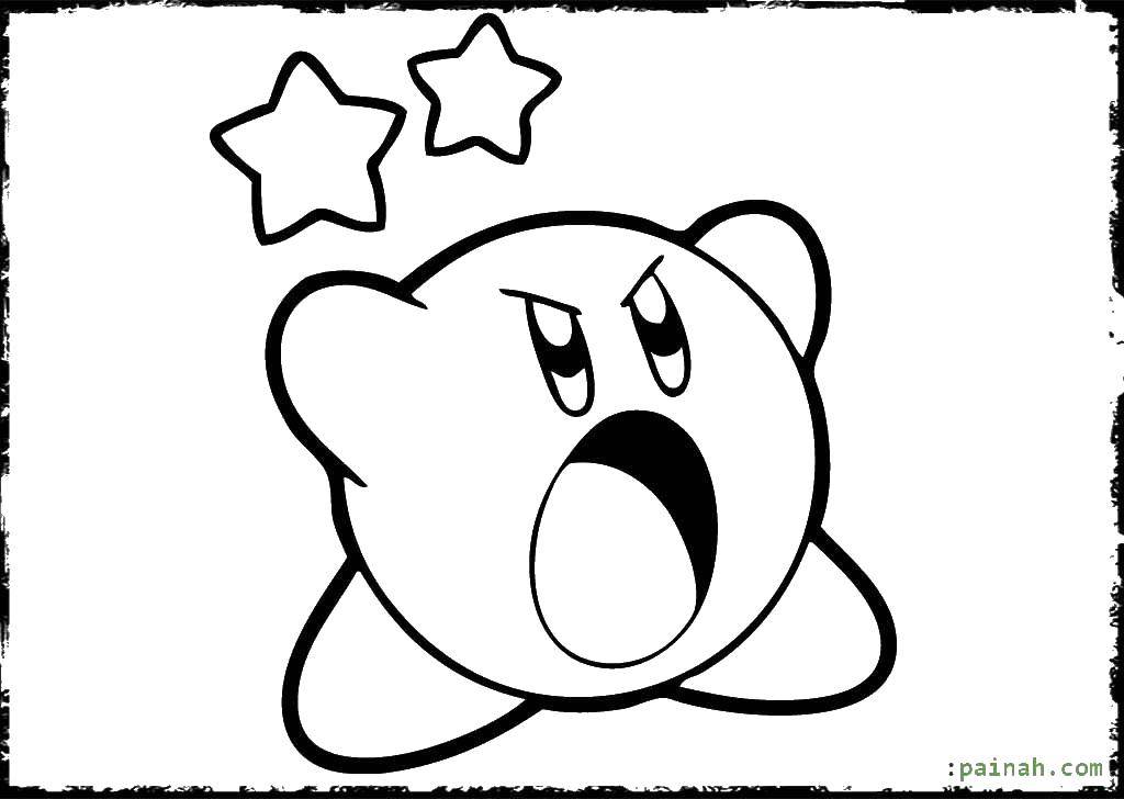 Coloring Evil Kirby. Category Kirby. Tags:  Kirby, cartoons.