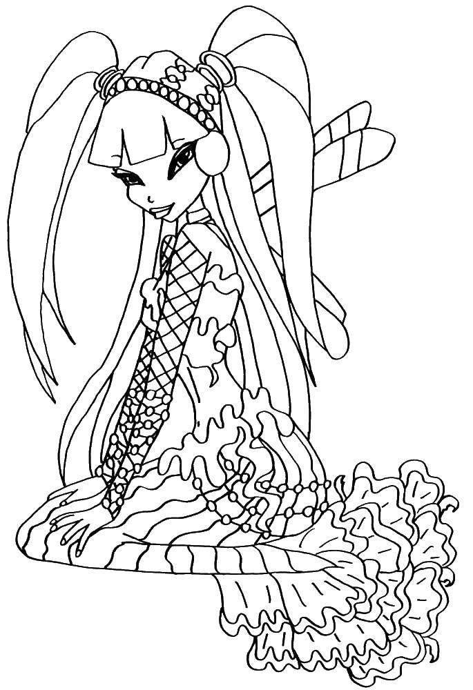 Coloring Winx fairies. Category Winx. Tags:  fairies , wings, girl.
