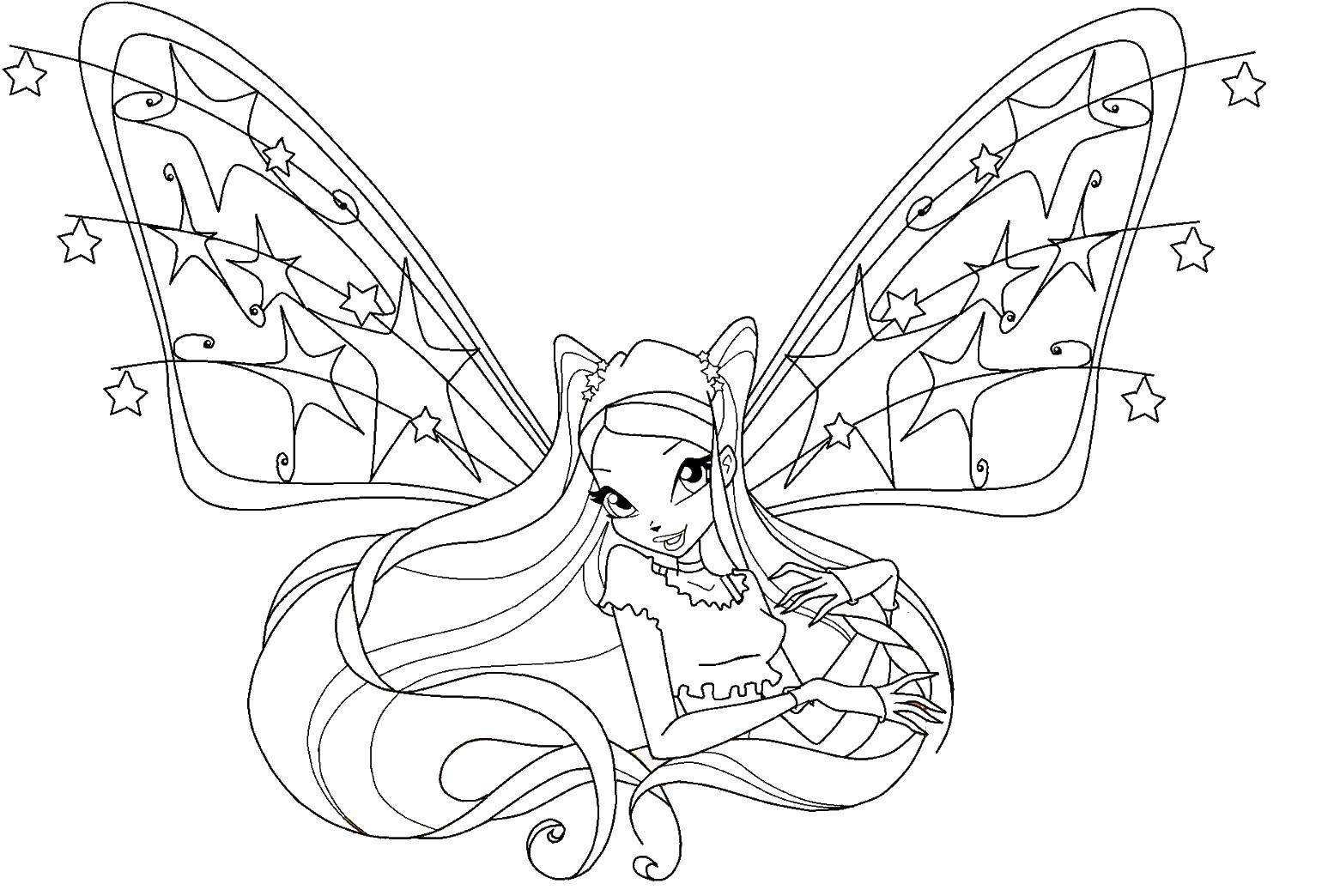 Coloring Fairy winx. Category Winx. Tags:  fairies, the winx girls.
