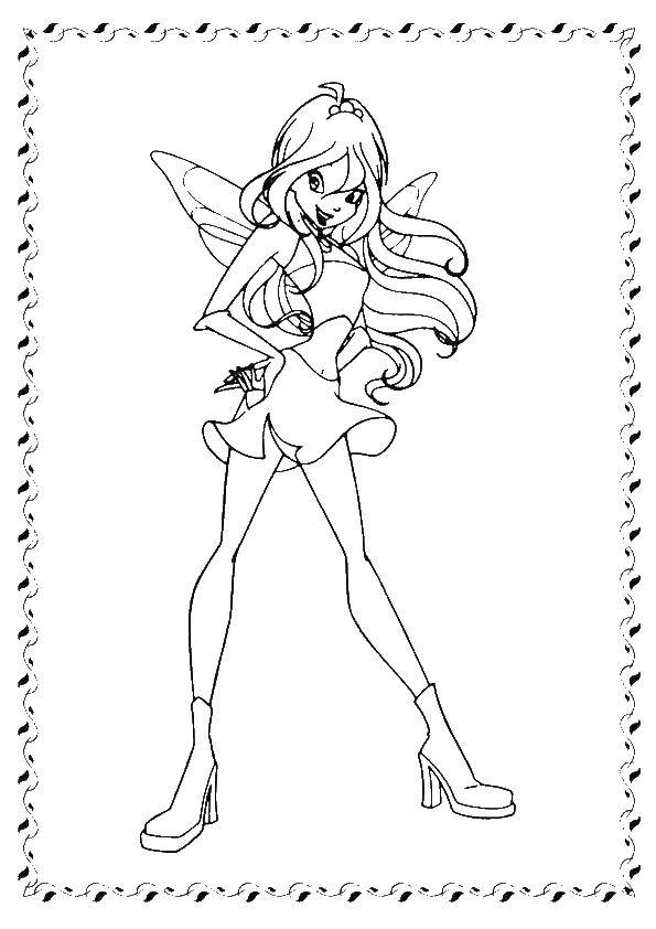 Coloring Fairy winx. Category Winx. Tags:  fairies , wings, girls, winx.