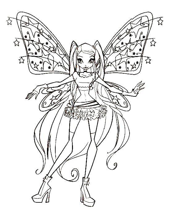 Coloring Fairy winx. Category Winx. Tags:  fairies , wings, girls, winx.