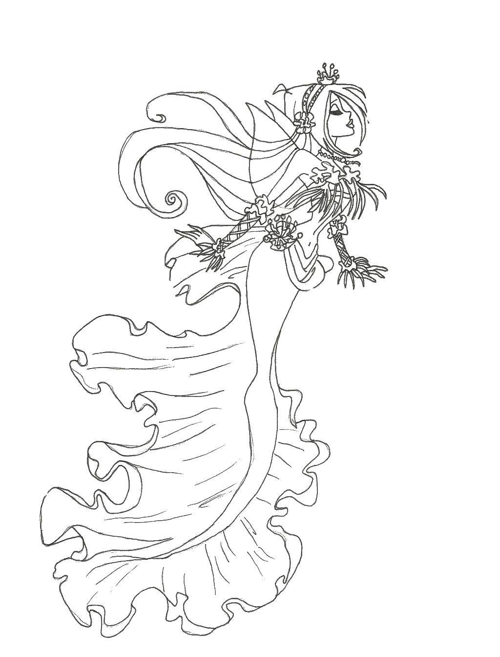 Coloring Fairy. Category fairies. Tags:  fairies , wings, girl.