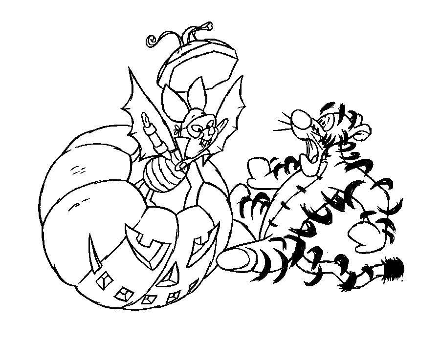 Coloring Tiger and pig. Category cartoons. Tags:  cartoons, tiger, pig.