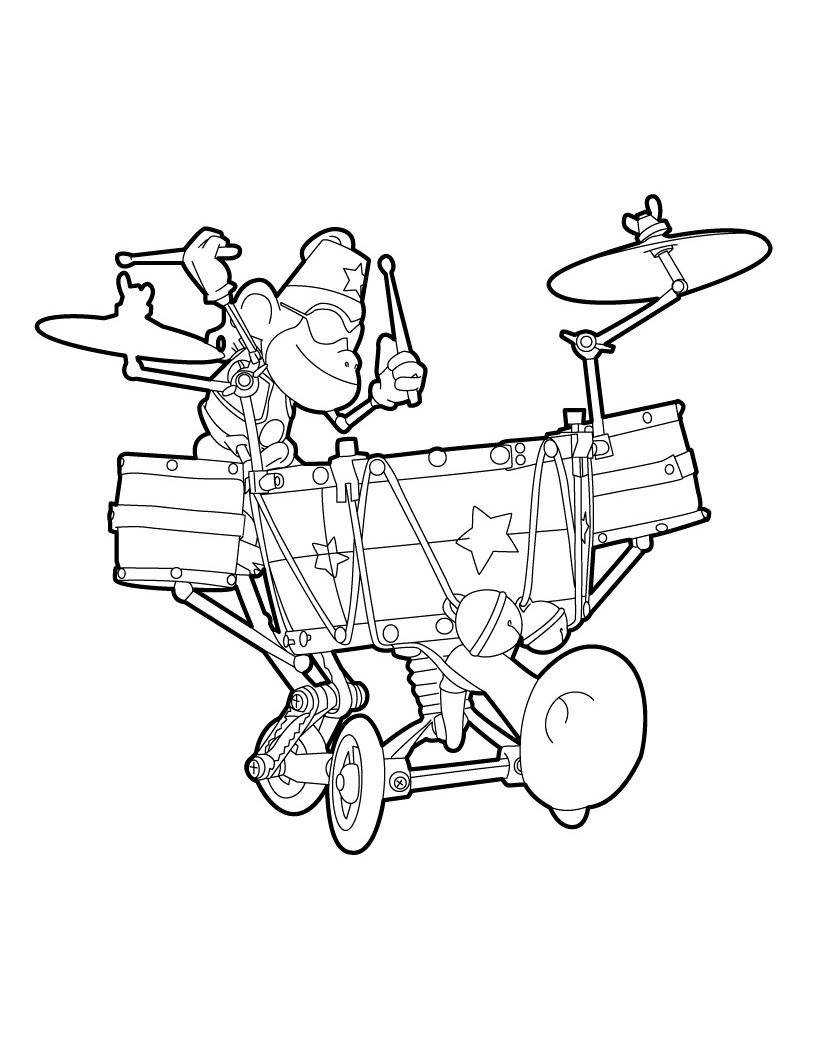 Coloring Drawing monkey drummer. Category Pets allowed. Tags:  drummer.