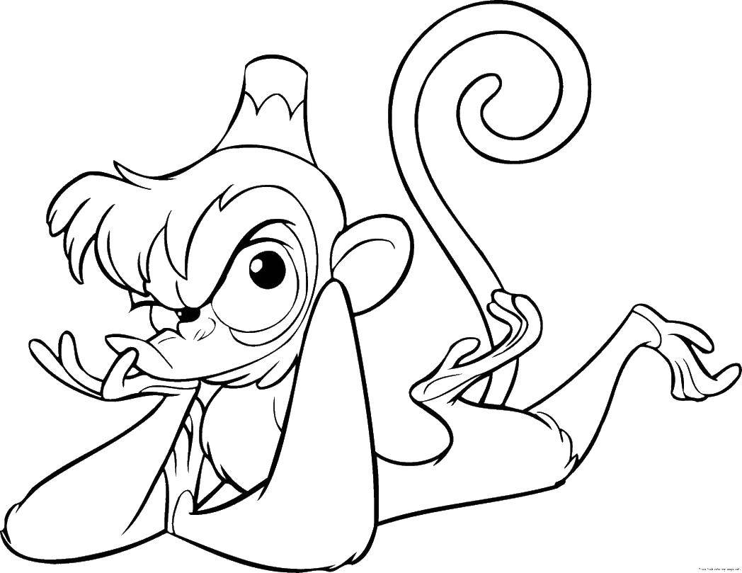 Coloring Abu. Category The characters from fairy tales. Tags:  Abu the monkey, Aladdin.
