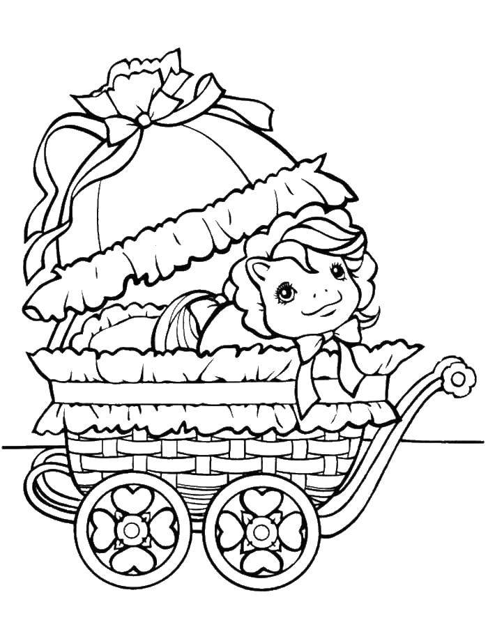 Coloring Stroller. Category utensils. Tags:  items, stroller, cat.