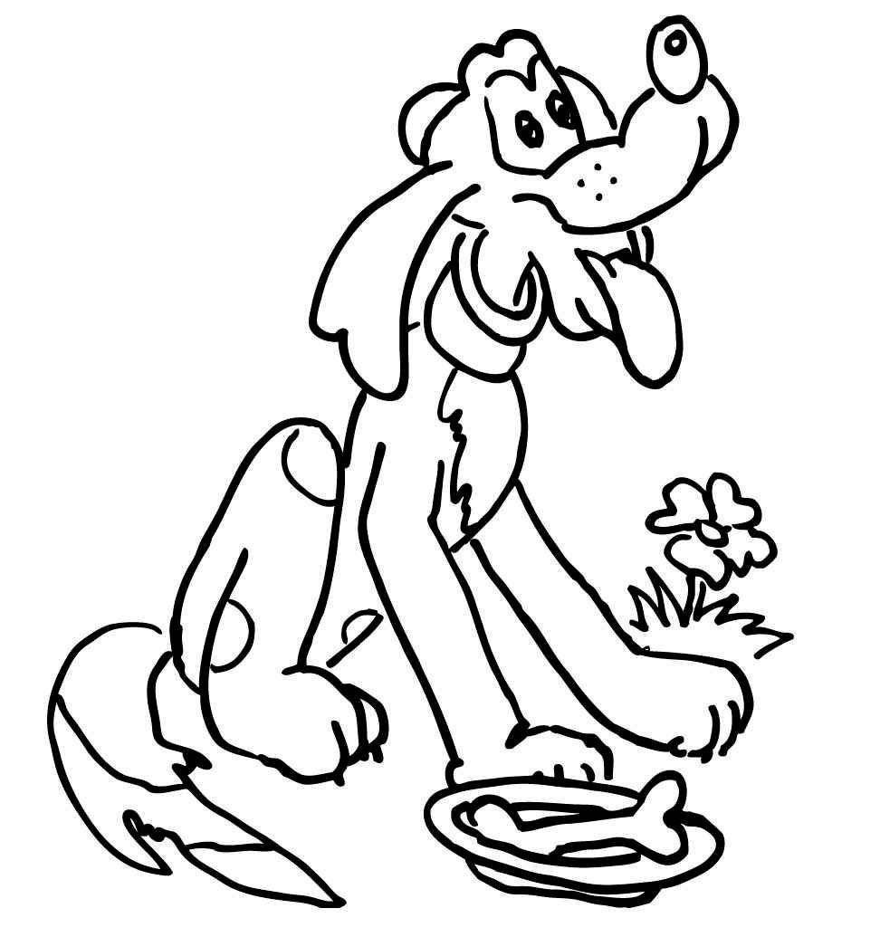 Coloring Drawing goofy. Category Pets allowed. Tags:  the dog.
