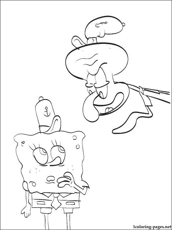 Coloring Spongebob. Category Cartoon character. Tags:  spongebob, squidward, spongebob.