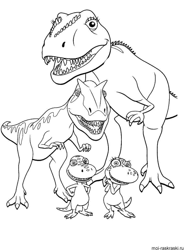 Динозавр раскраска для малышей