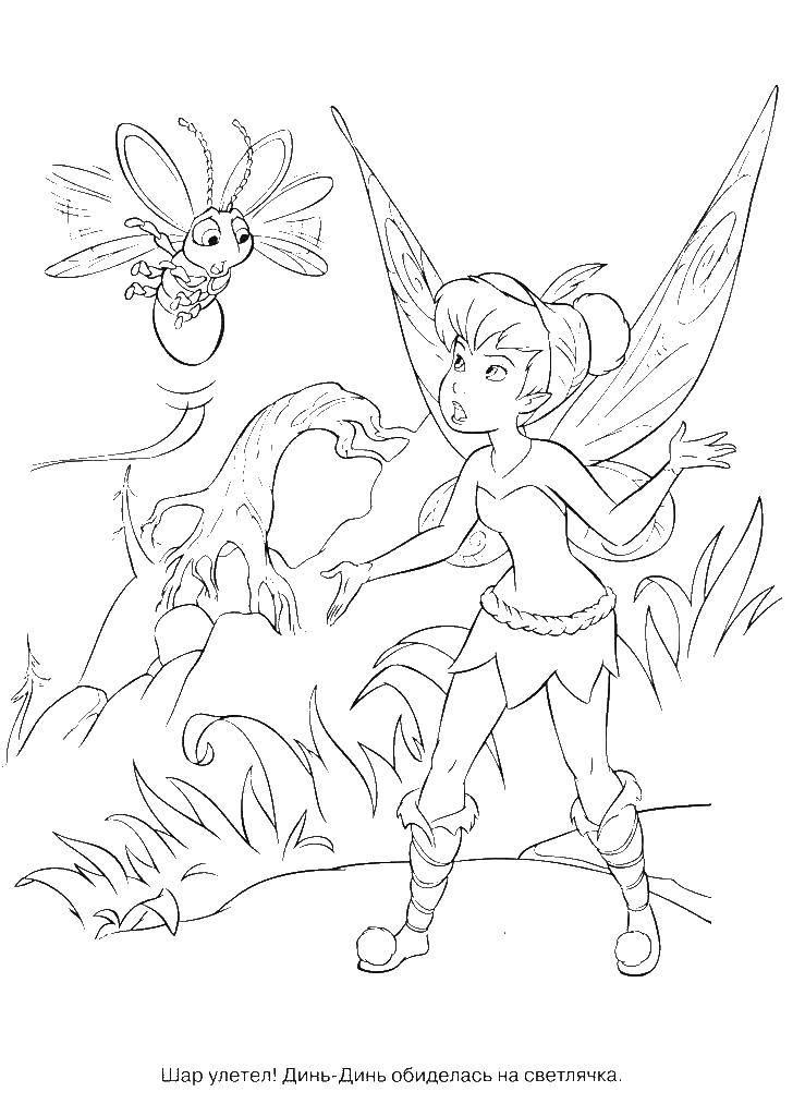 Coloring Tinker bell. Category fairies. Tags:  fairies , wings, girls.