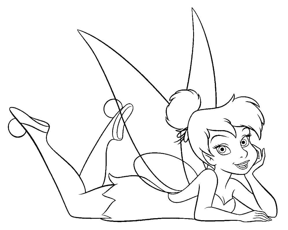Coloring Tinker bell. Category fairies. Tags:  fairies , wings, girl.