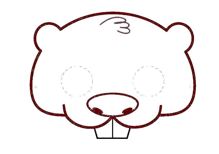 Coloring Mask beaver. Category Masks . Tags:  mask, beaver.