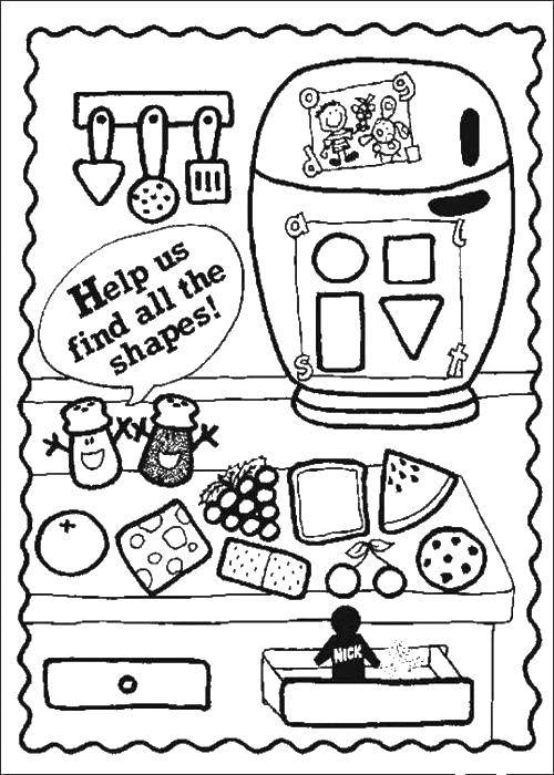 Coloring Help me collect the. Category coloring find the object. Tags:  shapes, circle, square, triangle.
