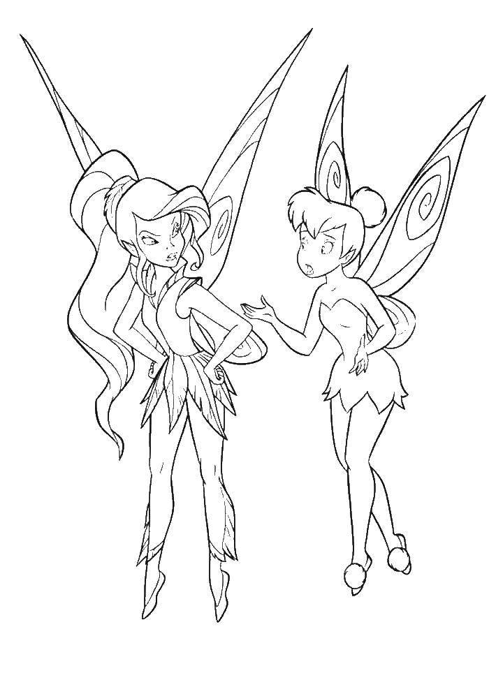 Coloring Tinker bell and vidia from disney fairies . Category fairies. Tags:  Fairy, tale.