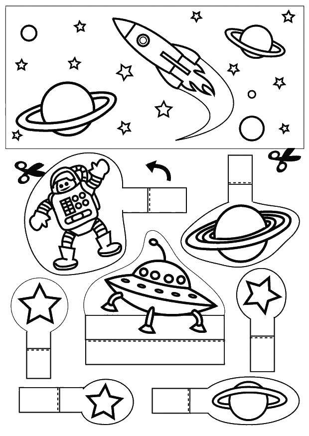 Coloring Space. Category space. Tags:  space, planets, astronaut, rocket, stars, plates.