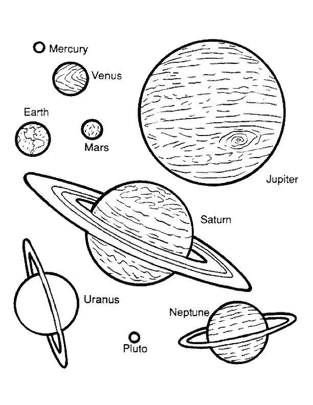 Coloring The names of the planets in English. Category English. Tags:  English, space.