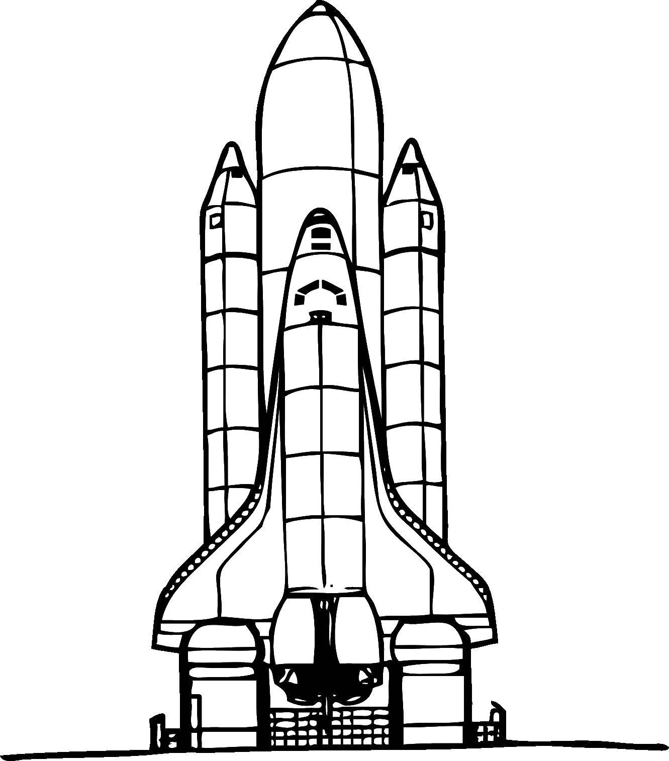 Название: Раскраска Ракета. Категория: Космос. Теги: космос, ракета.