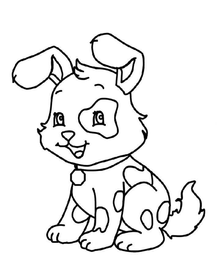 Название: Раскраска Рисунок пятнистый щенок. Категория: домашние животные. Теги: собака.