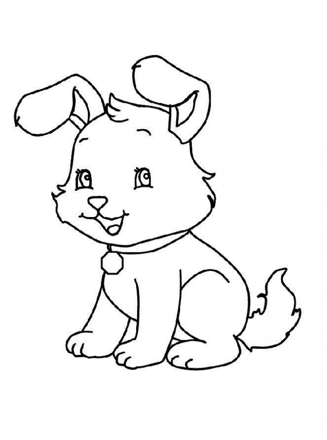 Название: Раскраска Рисунок щенок. Категория: домашние животные. Теги: собака.