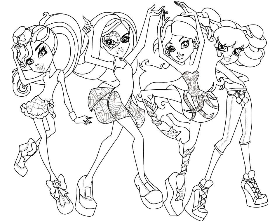 Coloring The girls from monster high. Category Monster high. Tags:  Monster High.