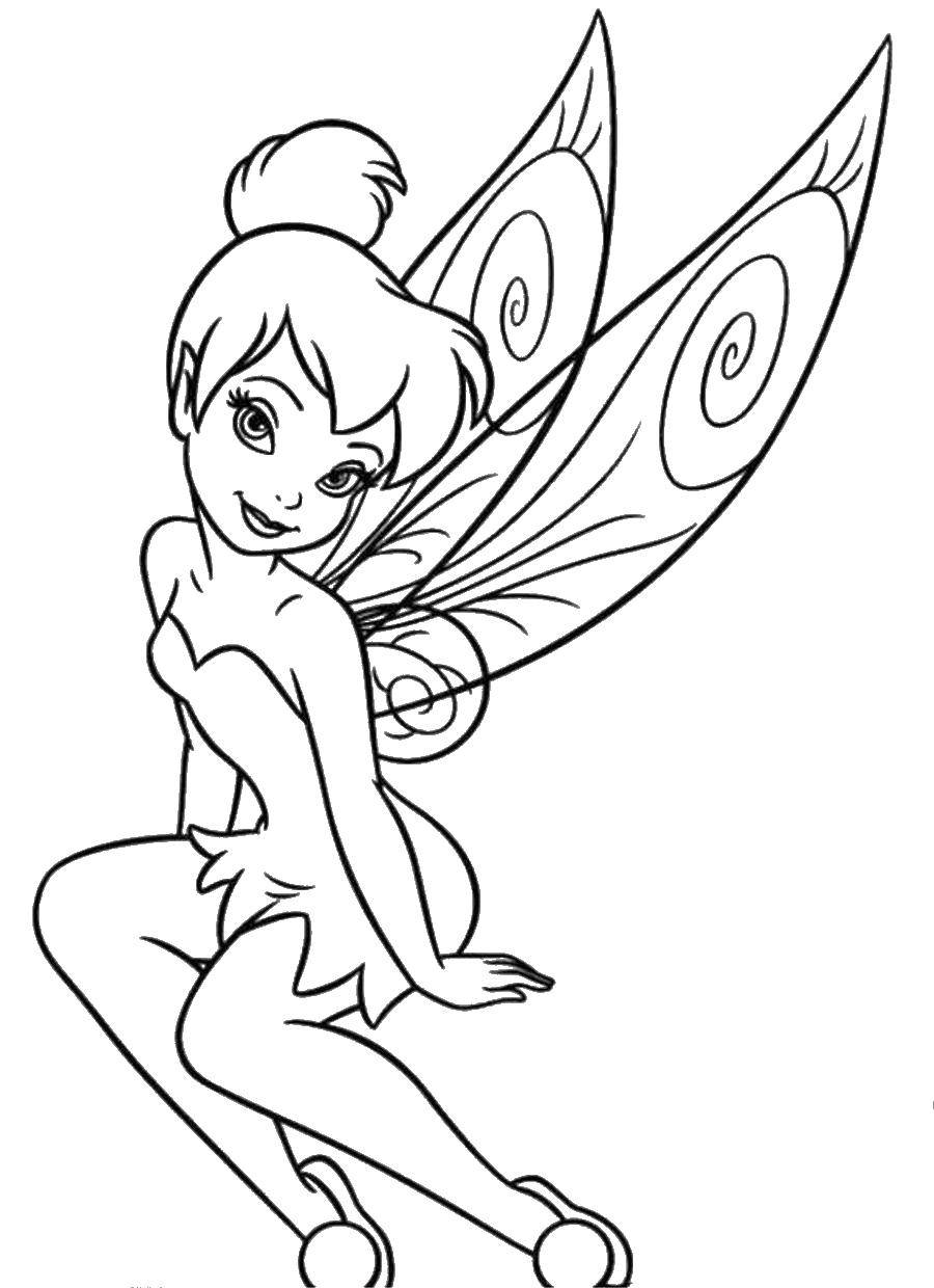 Coloring Tinker bell. Category fairies. Tags:  fairies , wings, girls, winx.