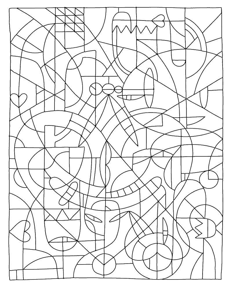 Coloring Coloring antistress. Category patterns. Tags:  patterns, shapes, stress relief.