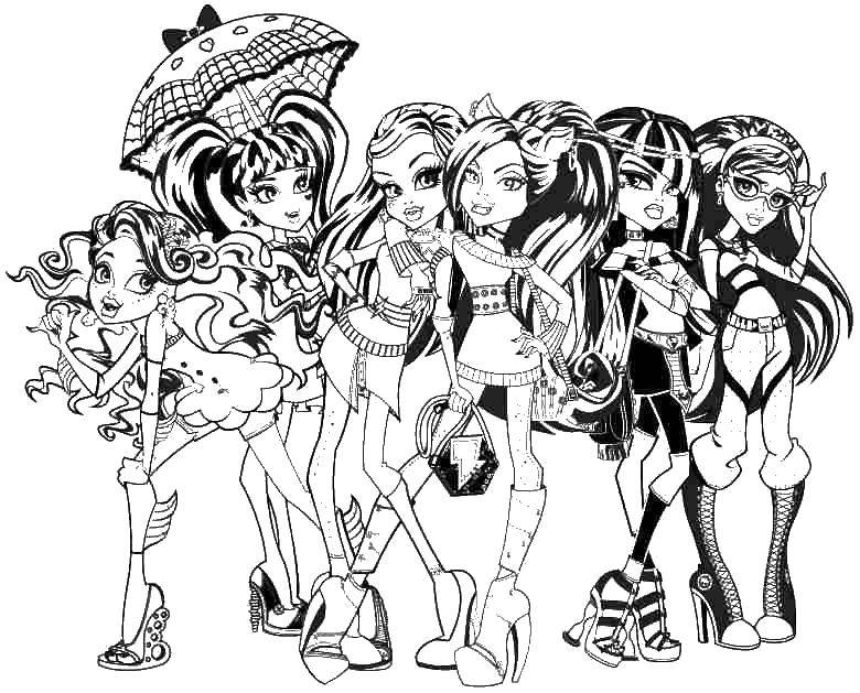Coloring Girls from monster high. Category Monster high. Tags:  monster high, cartoon, girls.