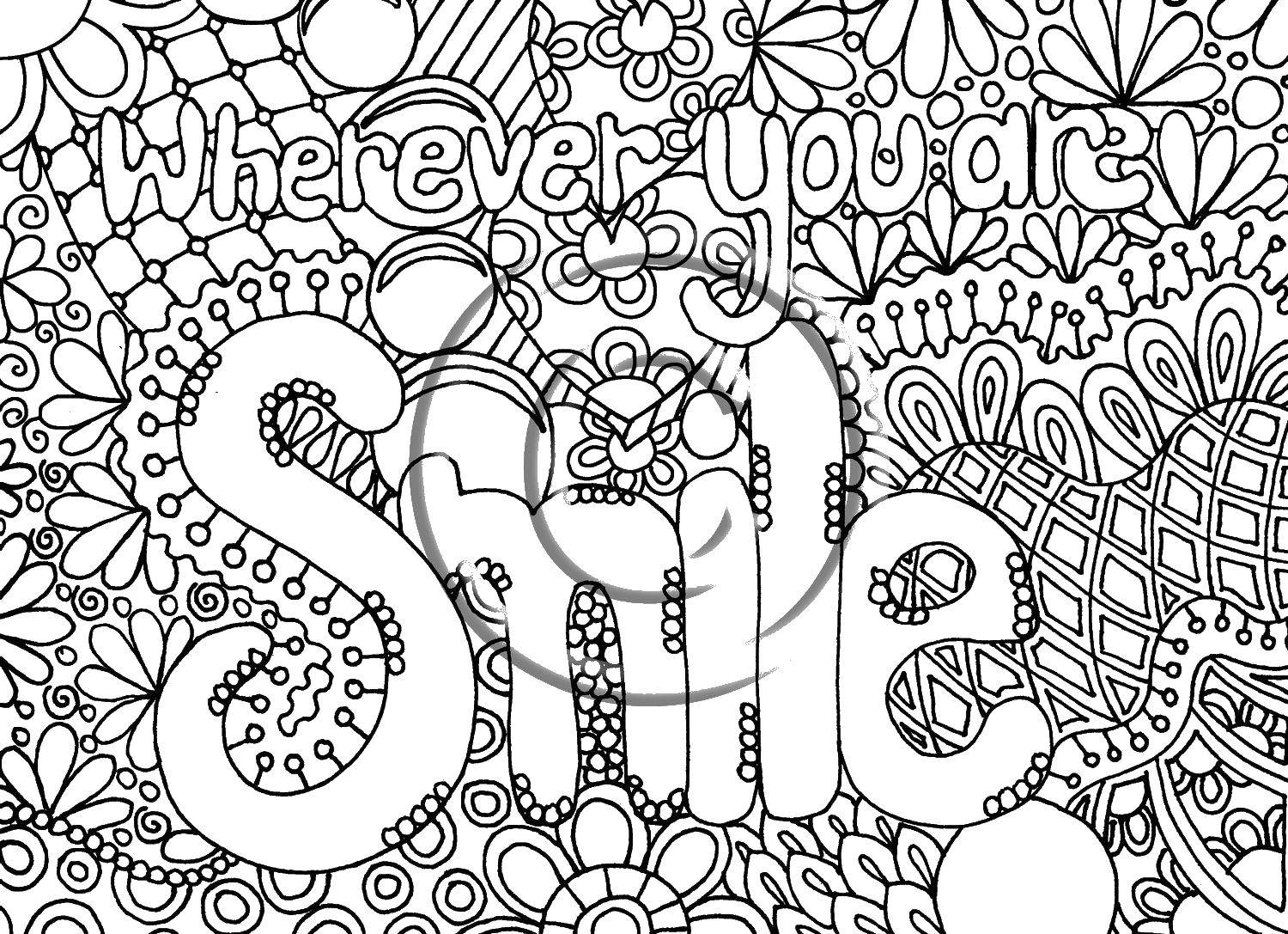 Coloring Coloring antistress. Category coloring antistress. Tags:  patterns, shapes, stress relief, smile.