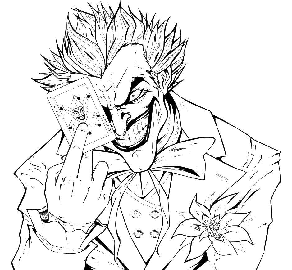 Coloring The Joker, the supervillain. Category superheroes. Tags:  the Joker, superzlodei.