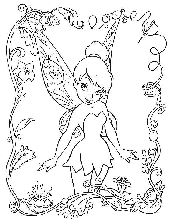 Coloring Fairy Dinh Dinh. Category Disney cartoons. Tags:  fairy, Dindin.